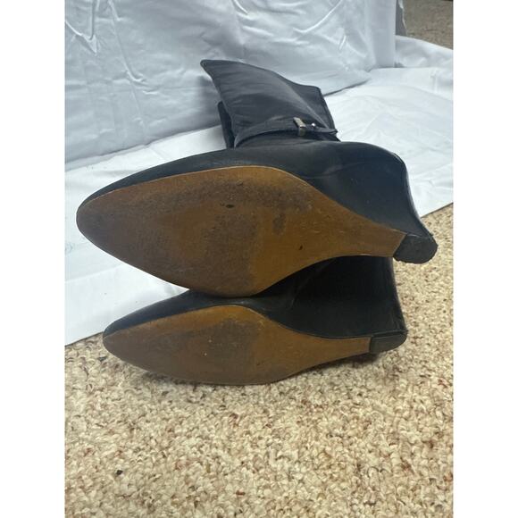Ann Taylor Black Knee High Wedge Boots Women Sz 8 M - Picture 6 of 16